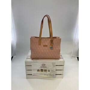 DOONEY & BOURKE LIGHT PINK SIGNATURE PRINT CANVAS  SHOULDER BAG